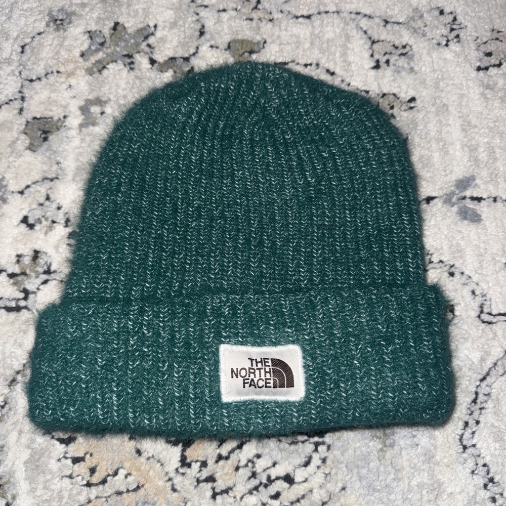 THE NORTH FACE SALTY BAE BEANIE HAT TEAL Cuffed Cozy Soft Jersey Lining Ribbed